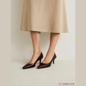 Prada Milano Cognac Pebbled Leather Pointed Toe Stiletto Pumps Size 35